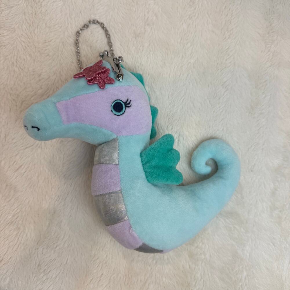 Gymboree Plush Seahorse Mini Purse Wristlet Girls Coin Purse CUTE